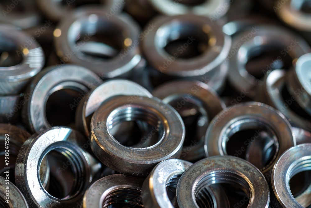 A pile of nuts and bolts stacked together. Great for industrial concepts A pile of nuts and bolts stacked together. Great for industrial concepts