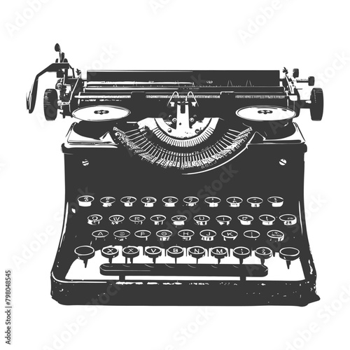 Silhouette old Typewriter black color only full