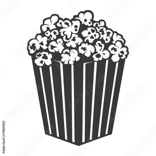 Silhouette popcorn in the box black color only full