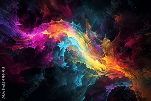 Colorful abstract swirl of colors in a dynamic composition