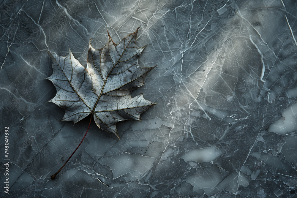 Single fallen leaf. Delicate veins, soft light, subtle shadow. Minimalist nature photo.