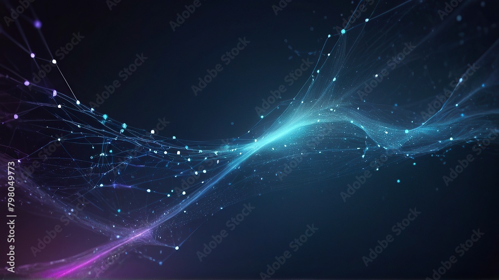 Fototapeta premium Abstract polygonal space low poly dark background with connecting dots and lines. Connection structure. 3d rendering