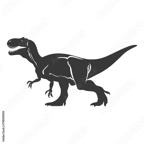 Silhouette Prehistoric Dinosaur animal black color only