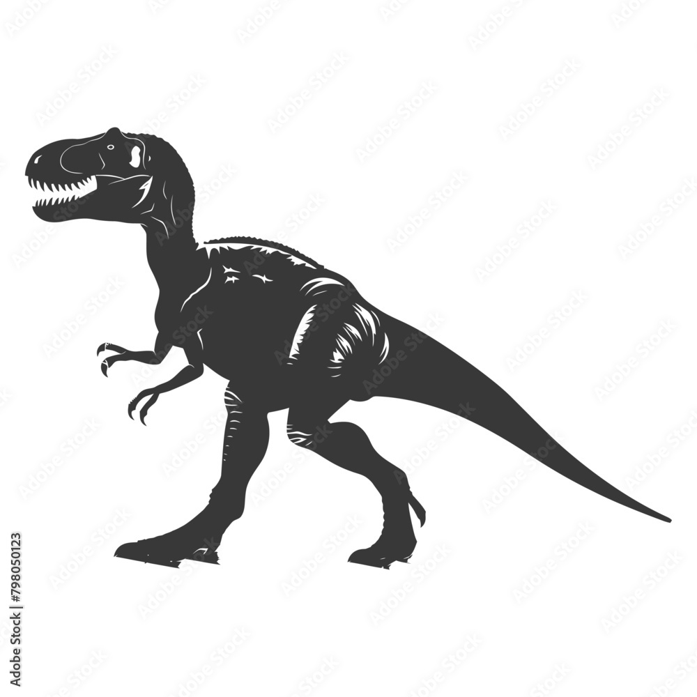 Fototapeta premium Silhouette Prehistoric Dinosaur animal black color only