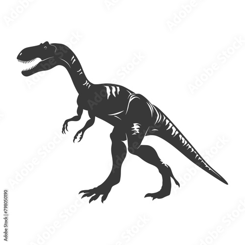 Silhouette Prehistoric Dinosaur animal black color only