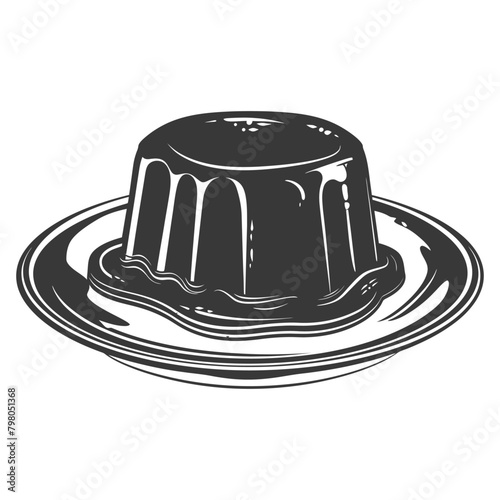 Silhouette pudding platter black color only full