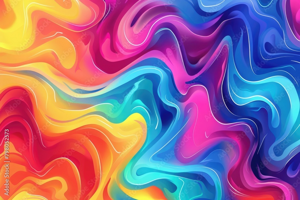 A vibrant multicolored background with wavy shapes. Perfect for adding a pop of color to any design project A vibrant multicolored background with wavy shapes. Perfect for adding a pop of color to any design project