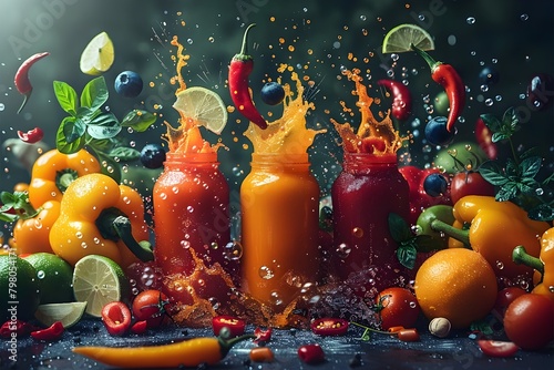 Vibrant Culinary Fusion: A Surreal of Produce and Flavors