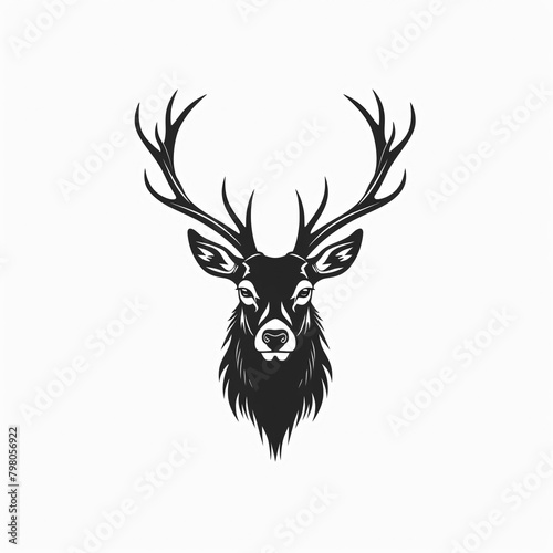 stunning deer logo head vector in black and white. Perfect for clipart, silhouette, and illustration projects. DOWNLOAD NOW! 