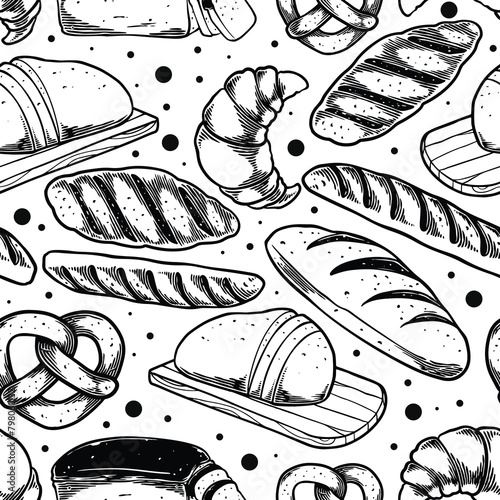 Seamless pattern of hand dr...