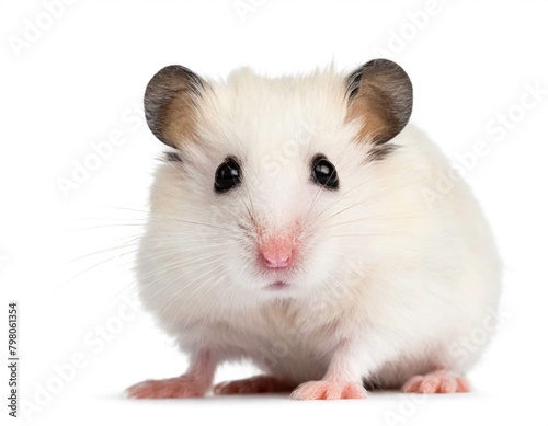 albino hamster isoliert auf weißen Hintergrund, Freisteller  photo
