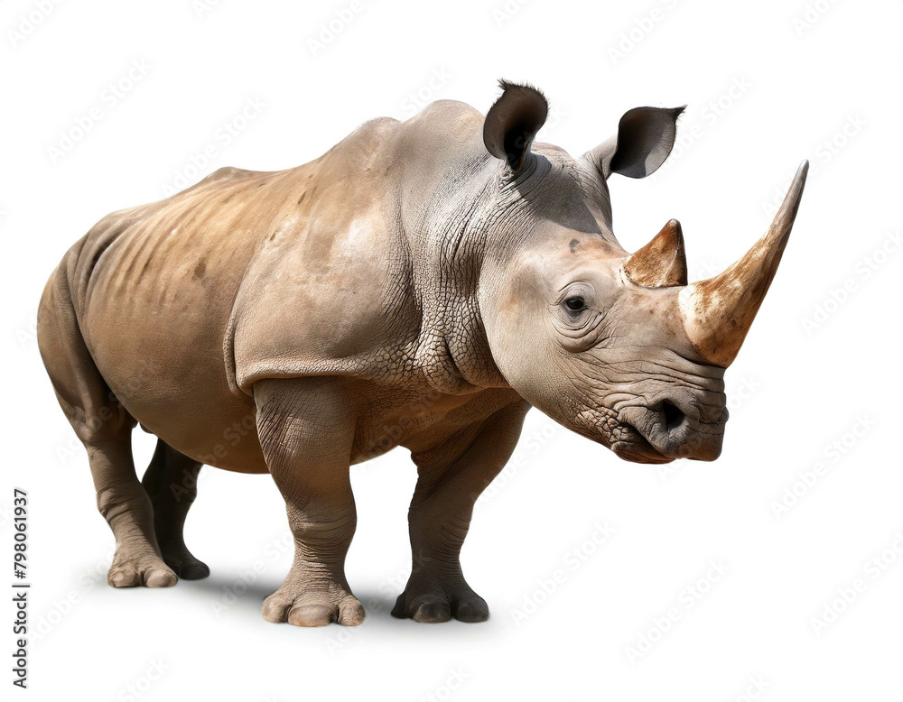 Obraz premium nashorn isoliert auf weißen Hintergrund, Freisteller