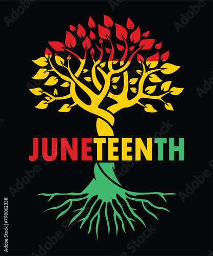 Happy Juneteenth Day shirt print template typography design for art