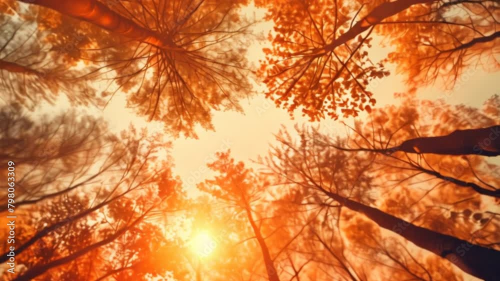 Blurred nature background of trees looking up with sunlight and orange vintage filter. Blurred nature background of trees looking up with sunlight and orange vintage filter.