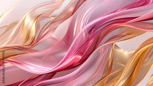 The abstract picture of the two colours of pink and gold colours that has been created form of the waving shiny smooth satin fabric that curved and bend around this beauty abstract picture. AIGX01.