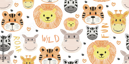 Seamless pattern of hand dr...