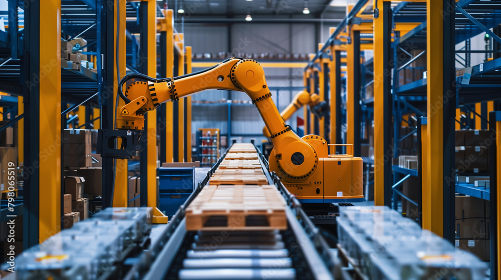 Modern automation of warehouse production in China. Modern automation of warehouse production in China.