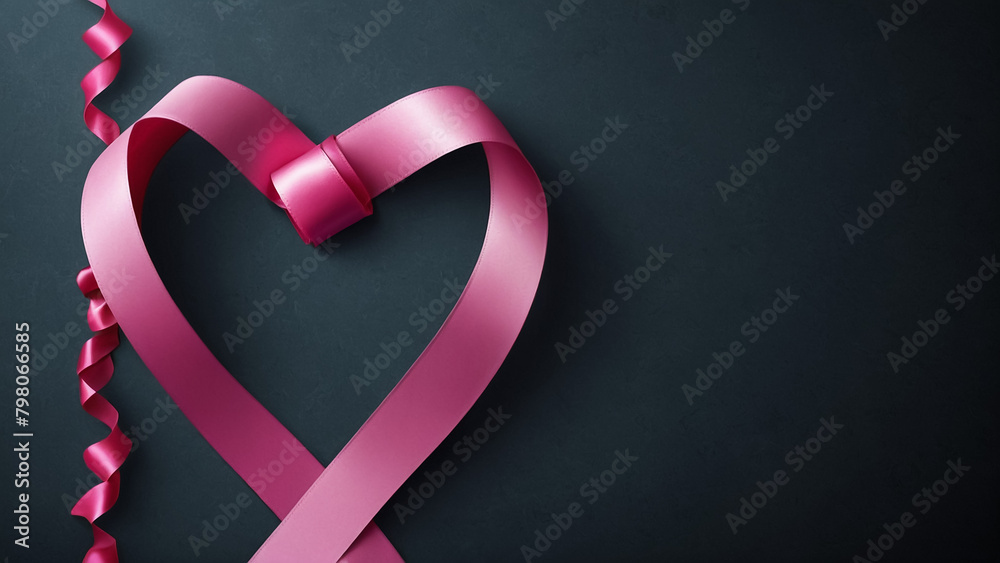 Mother's day heart shape card with roses on light pink background with ribbon and floating hearts.