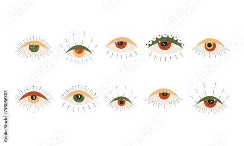 Retro Eye Illustration Element Set