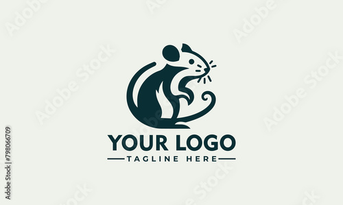 Rat logo icon design illustration vector Mouse Logo Icon design Template 