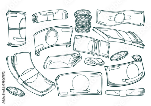 Hand drawn doodle set of do...