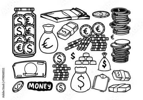 Hand drawn doodle set of do...