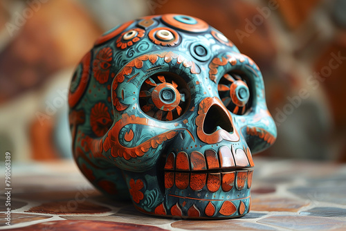 Traditional Mexican skulls souvenirs for the holiday Cinco de Mayo