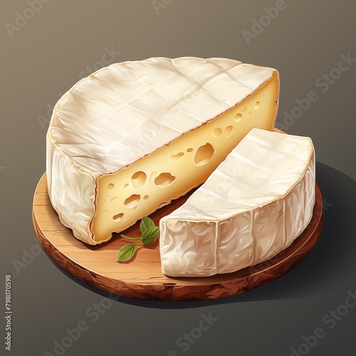 Baked Camembert Cheese isolated on White background