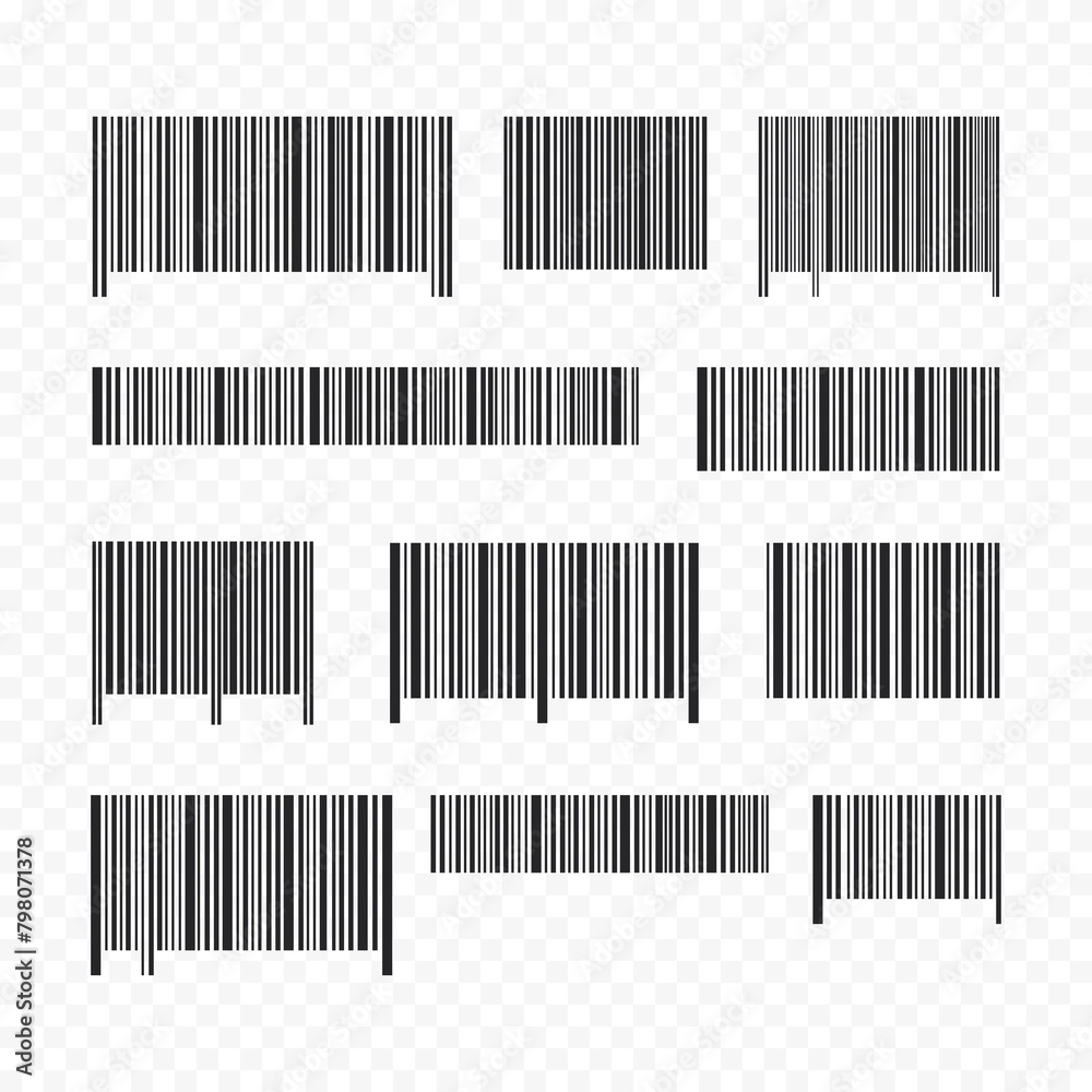 Vector collection of barcodes.Universal code for scanning a product or item. Vector collection of barcodes.Universal code for scanning a product or item.