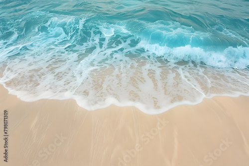 beautiful sandy beach and soft blue ocean wave © Prasanth