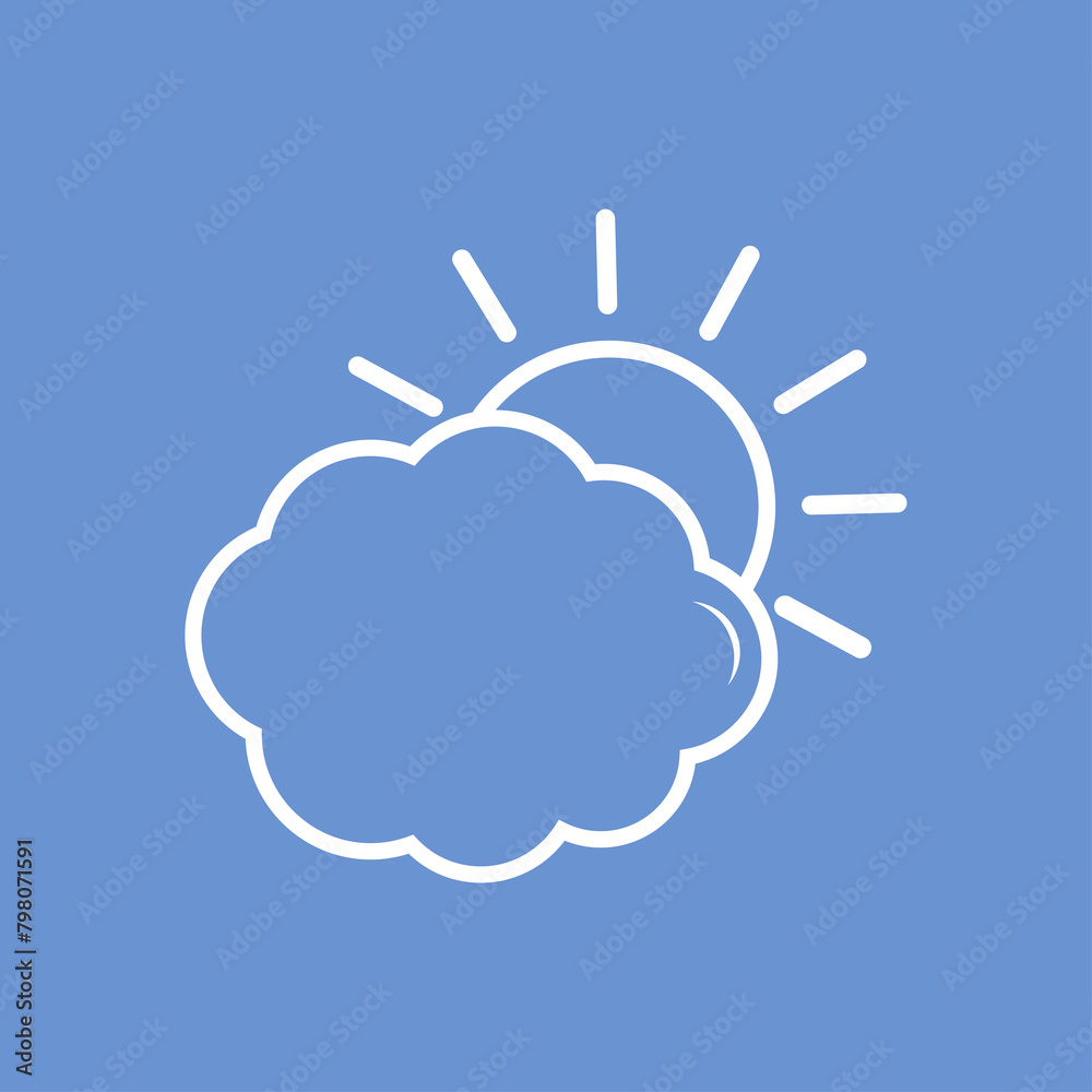 Vector weather sign, clouds covering the sun, meteorology symbols. Vector weather sign, clouds covering the sun, meteorology symbols.