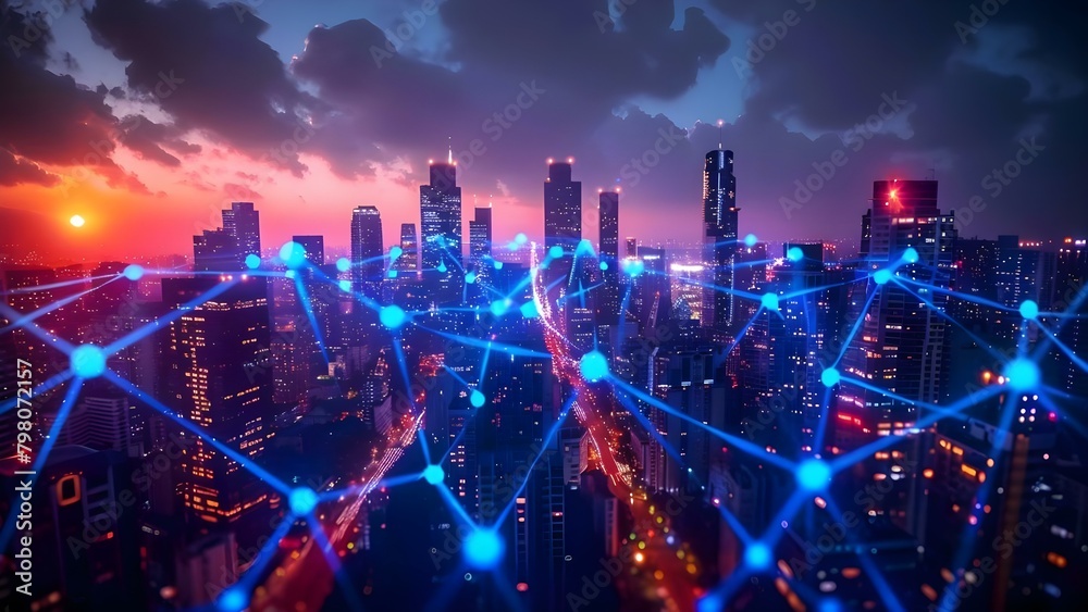 Designing networking connections for a smart city to enhance social gatherings. Concept Smart City Networking, Social Gatherings, Connectivity Design, Community Engagement, Tech-Enhanced Events