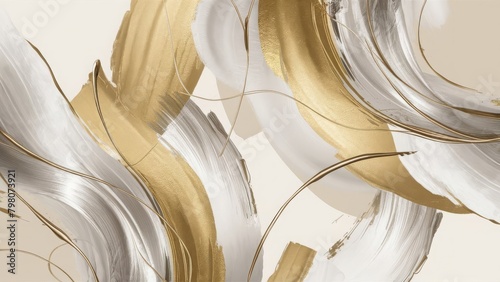  abstract background featuring shimmering gold tones accentuated by delicate white brush strokes 