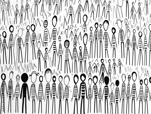 Children of all backgrounds holding hands, continuous line pattern for school supplies , vector