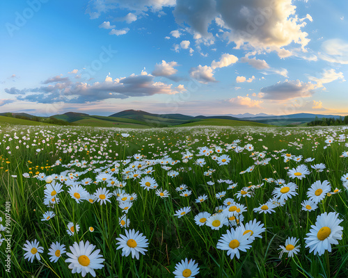 field of daisies and sky
