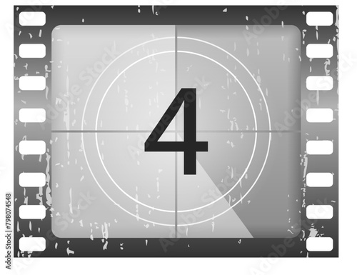 PNG, Movies countdown vectors set. Big set a classic film countdown frame at the number one, two, three, four, five, six, seven, eight and nine. Old film movie timer count. Vector Illustration