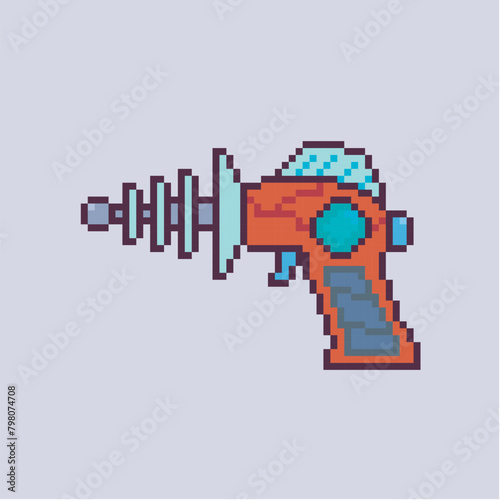 laser gun retro pixel art