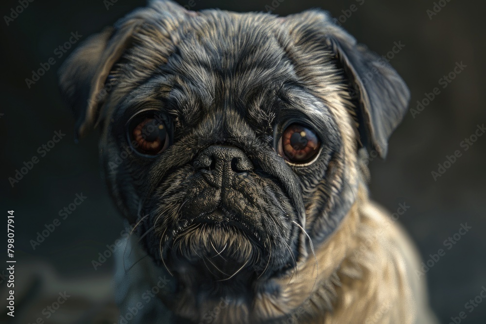 A close-up image of a dog with a sad expression. Suitable for various emotional concepts and pet-related designs