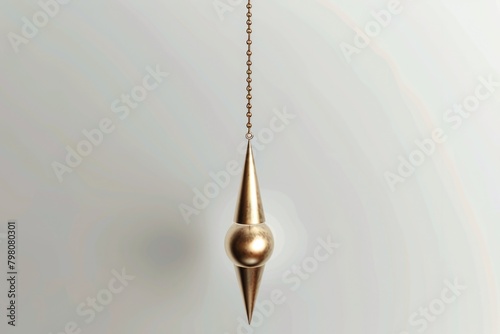 A metal object hanging from a chain, suitable for industrial concepts photo