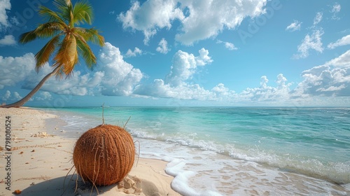 Coconut tree on the beach wallpaper