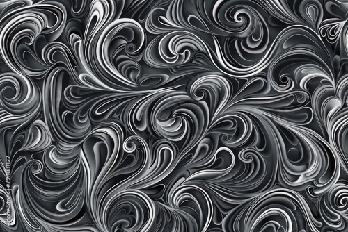 Abstract black and white swirls, suitable for various design projects