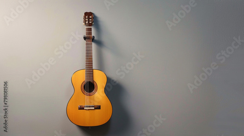 Guitar Wall Mount A guitar wall mount showcasing a stylish design, securely displaying an acoustic or electric guitar as a decorative accent while keeping 