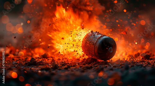 the explosive power of grenades were the clash of metal and fire shapes the course of battle photo