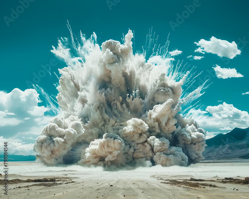 In photography, explosive borders depict the tension and release of controlled chaos as detonation leaves an indelible mark on the landscape photo
