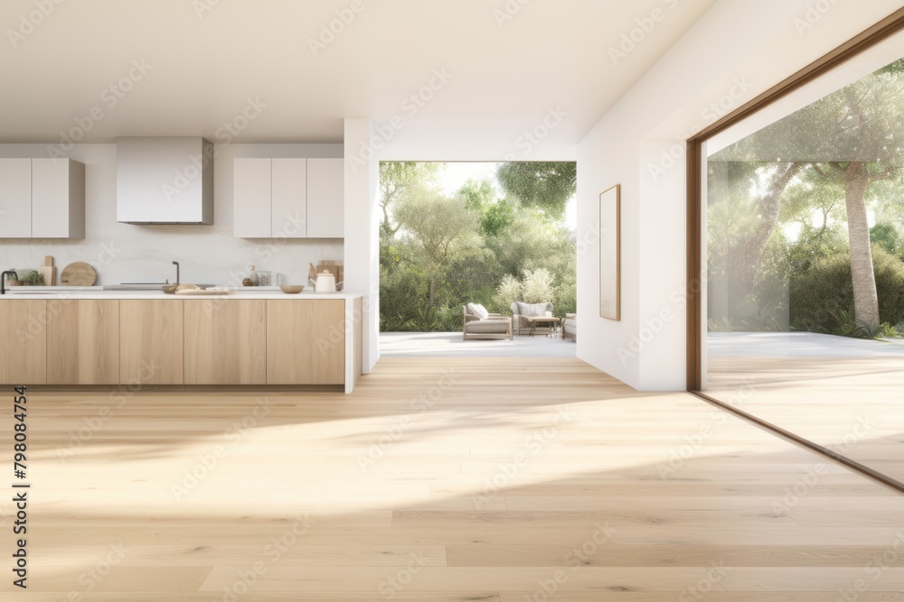 Fototapeta premium Modern living room furniture flooring wood.