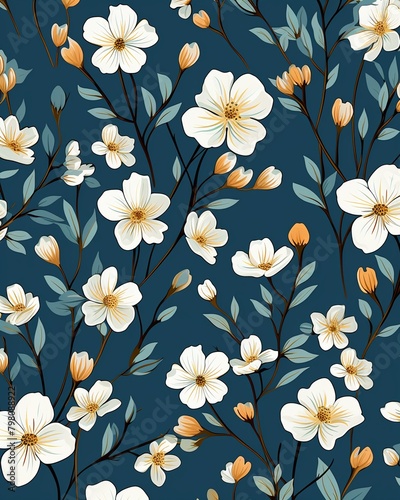 Dainty florals in a soft dance, handdrawn seamless pattern for cute apparel , illustration
