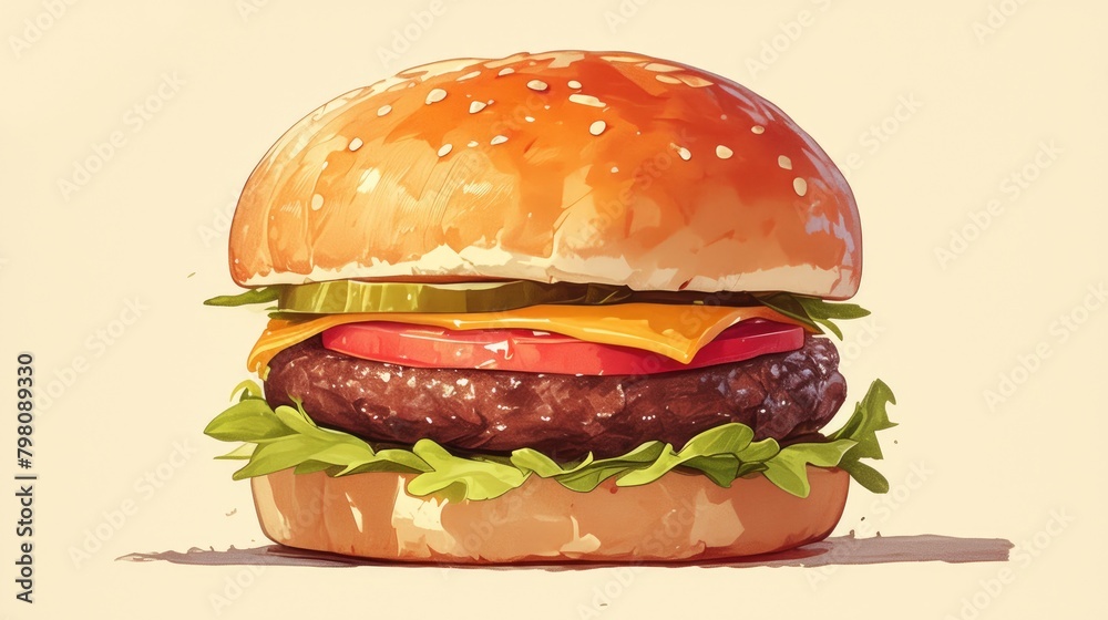 Indulge in a mouthwatering juicy hamburger for a quick and satisfying fast food lunch or a delightful addition to your outdoor picnic spread This classic junk food sandwich featuring savory Indulge in a mouthwatering juicy hamburger for a quick and satisfying fast food lunch or a delightful addition to your outdoor picnic spread This classic junk food sandwich featuring savory