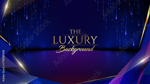 Blue and Gold Luxury Background. Modern Classic Premium Design Template. Beautiful Marriage Invitation. Celebration Artwork for Business and Event occasion. Elegant Looking Creative Design Template.
