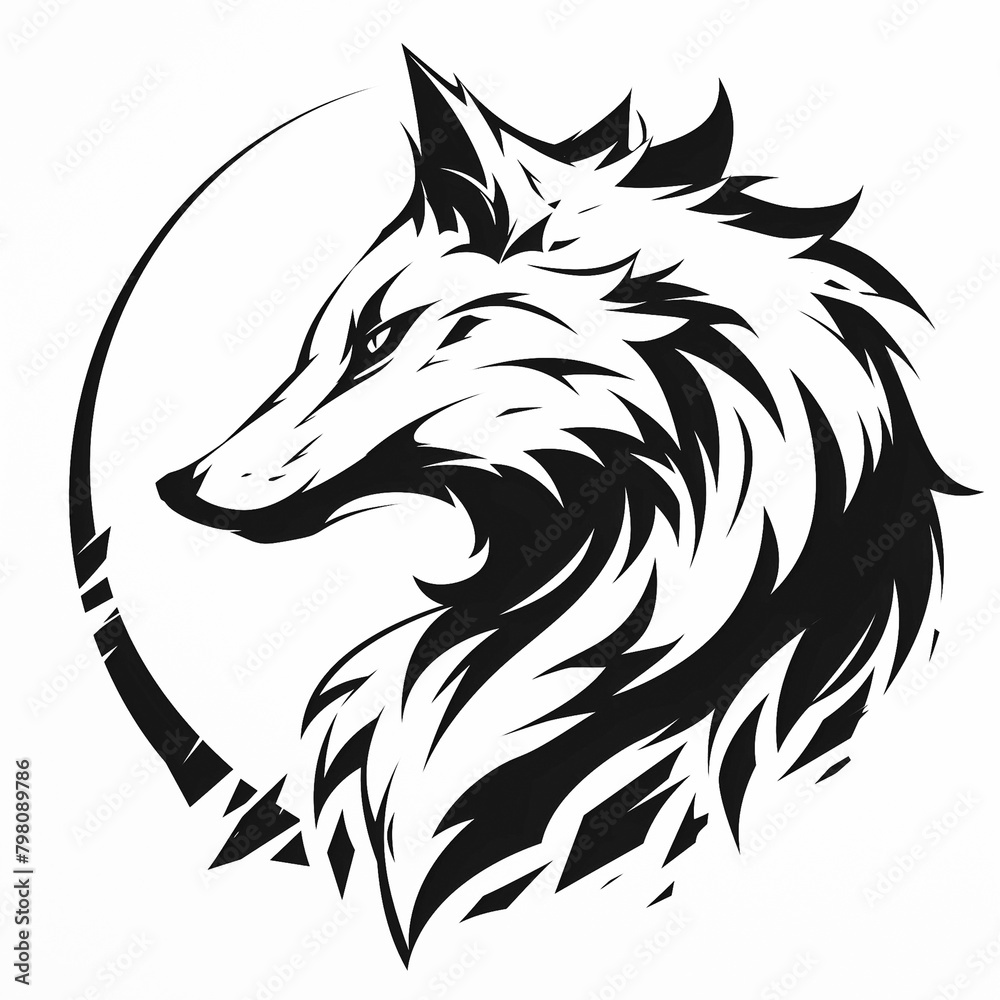 Fox badge for t-shirt design. Animal fox concept poster. Creative graphic design. Digital artistic artwork raster bitmap illustration. Graphic design art. AI artwork.	