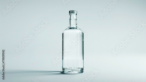 Vodka bottle, white background, full body display